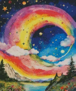 Colorful Moon Diamond Painting
