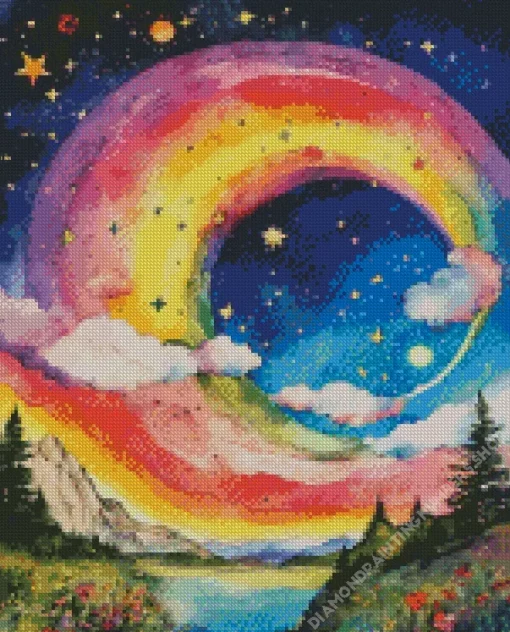 Colorful Moon Diamond Painting