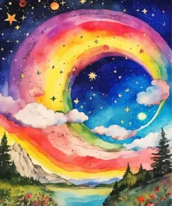 Colorful Moon Diamond Painting