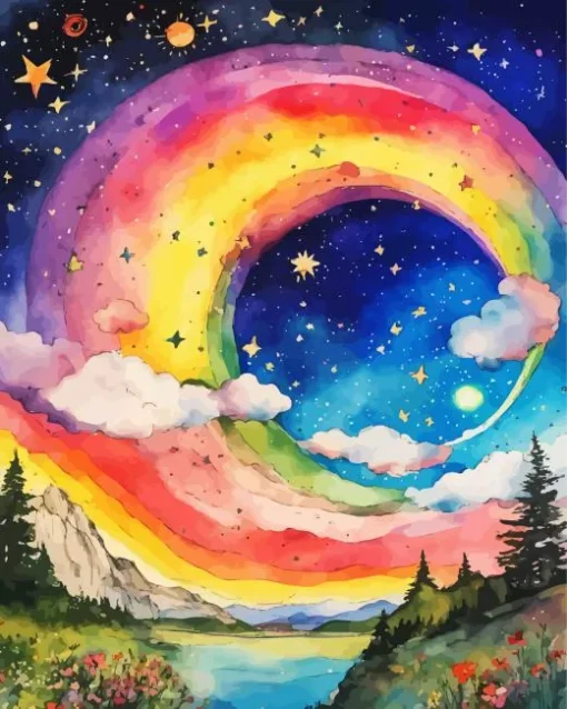 Colorful Moon Diamond Painting
