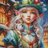 Cool Elf Christmas Art Diamond Painting