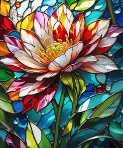 Cool Flower Stained Glass Diamond Painting