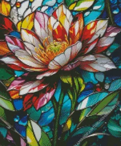 Cool Flower Stained Glass Diamond Painting