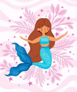 Cute Blue Mermaid Diamond Painting
