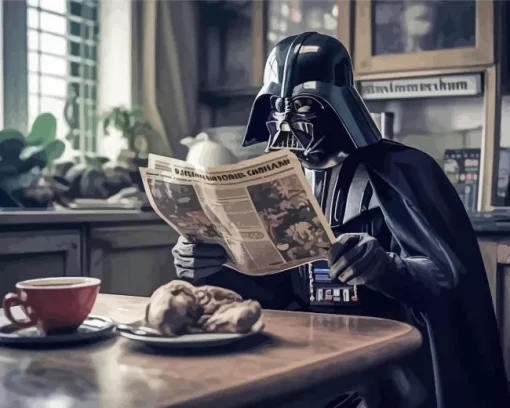 Darth Vader Drinking Coffee Diamond Painting