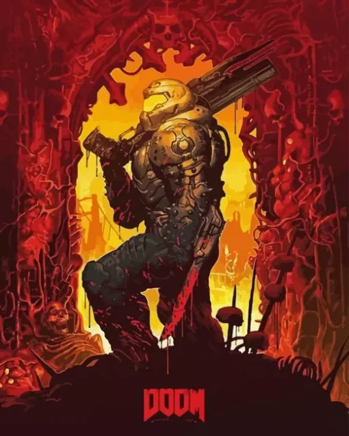 Doomguy Doom Game Diamond Painting