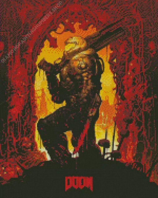 Doomguy Doom Game Diamond Painting