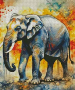 Elephant Water Color Diamond Painting