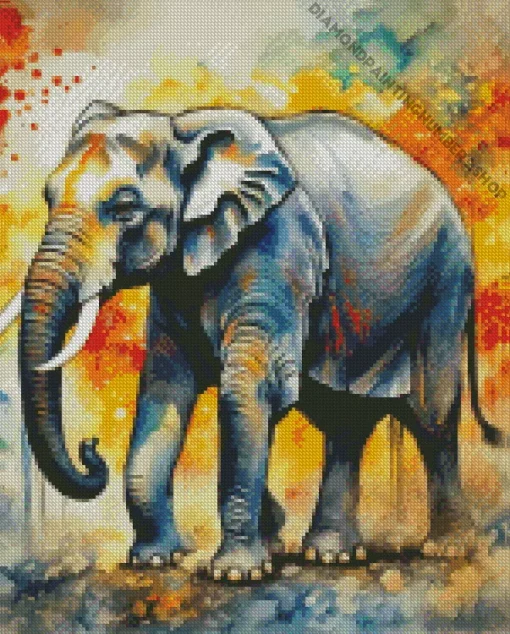 Elephant Water Color Diamond Painting
