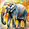 Elephant Water Color Diamond Painting