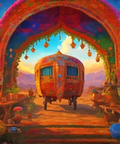 Fantasy Gypsy Caravan Diamond Painting