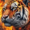 Flaming Tiger Diamond Painting