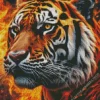 Flaming Tiger Diamond Painting