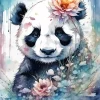 Flower Panda Diamond Painting