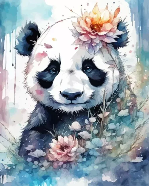 Flower Panda Diamond Painting