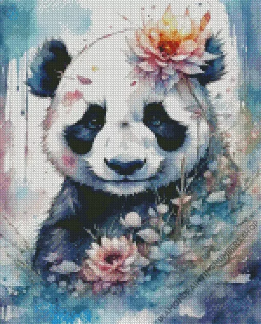 Flower Panda Diamond Painting