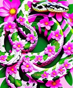 Flower Snake Art Diamond Painting
