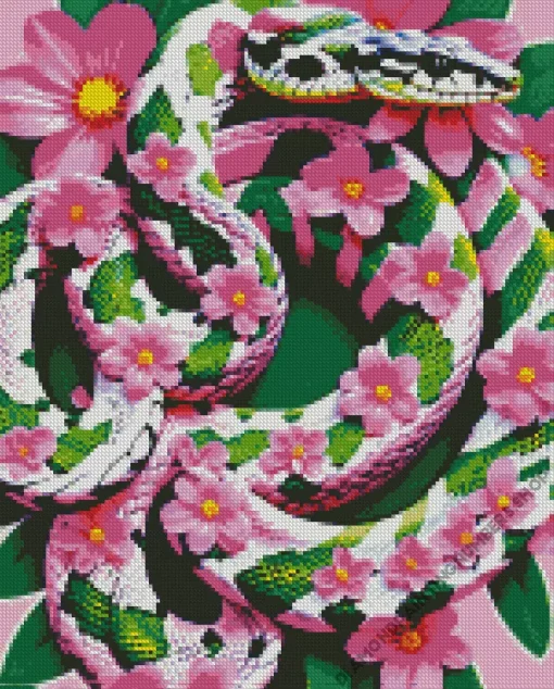 Flower Snake Art Diamond Painting