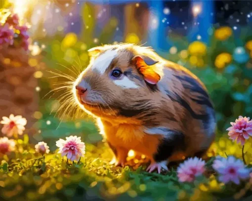 Guinea Pig Flower Diamond Painting