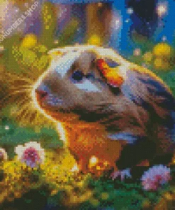 Guinea Pig Flower Diamond Painting
