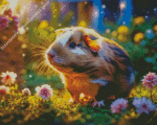 Guinea Pig Flower Diamond Painting