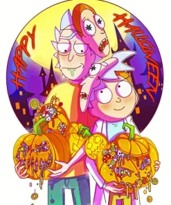 Halloween Rick And Morty Diamond Painting