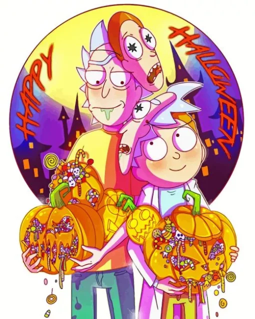 Halloween Rick And Morty Diamond Painting