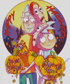 Halloween Rick And Morty Diamond Painting