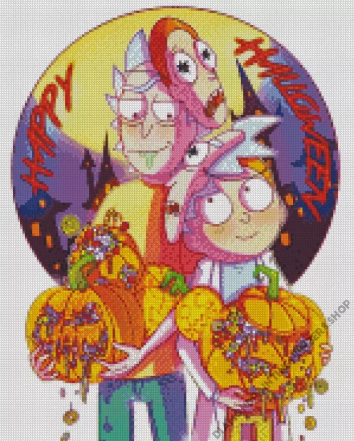 Halloween Rick And Morty Diamond Painting