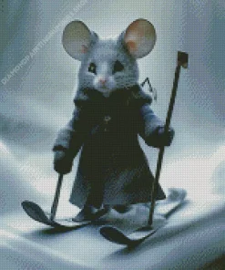 Rat Skiing In Snow Diamond Painting