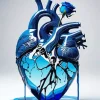 Realistic Blue Heart Diamond Painting
