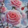 Roses In Snow Diamond Painting