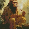 Smoking Monkey Diamond Painting