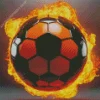 Soccer Ball On Fire Diamond Painting