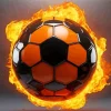 Soccer Ball On Fire Diamond Painting