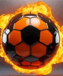 Soccer Ball On Fire Diamond Painting