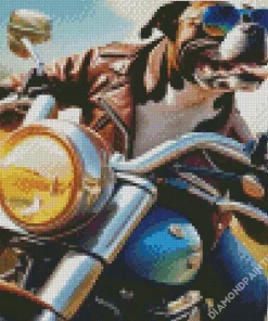 Staffordshire On Motorcycle Diamond Painting