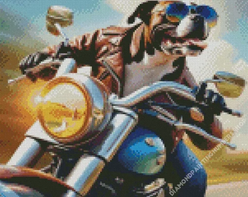 Staffordshire On Motorcycle Diamond Painting