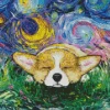 Starry Night Corgi Diamond Painting