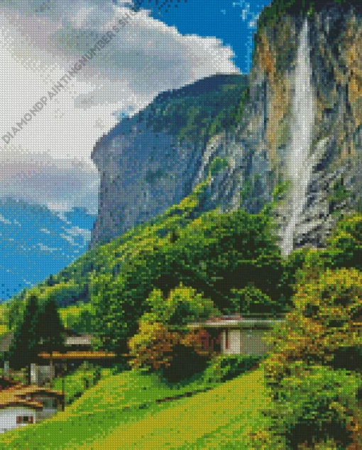 Staubbach Waterfall Diamond Painting