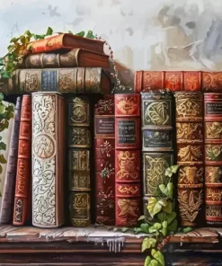 Vintage Books Diamond Painting