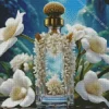 White Flower Perfume Bottle Diamond Painting