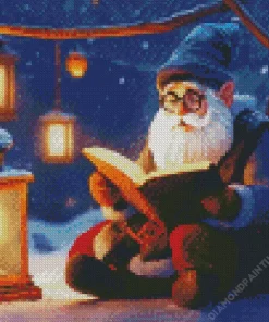 Winter Gnome With Glasses And Gray Beard Diamond Painting