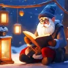 Winter Gnome With Glasses And Gray Beard Diamond Painting