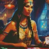 Woman Playing Cards Diamond Painting