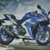 Yamaha Blue Motorbike Diamond Painting