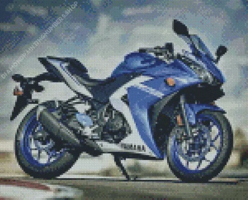 Yamaha Blue Motorbike Diamond Painting