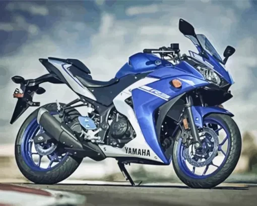 Yamaha Blue Motorbike Diamond Painting