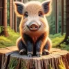 Boar Baby Diamond Painting