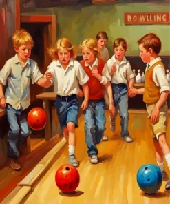 Boys And Girls Playing Bowling Diamond Painting